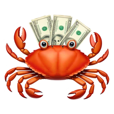 Crusty crabs holding money sticker