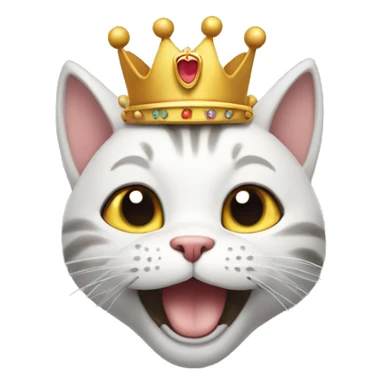happy cat with crown sticker