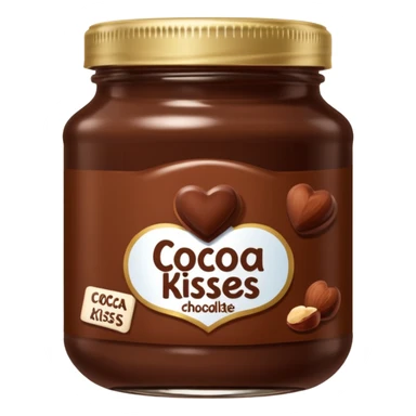 Jar of hazelnut chocolate spread and make the label say cocoa kisses  sticker
