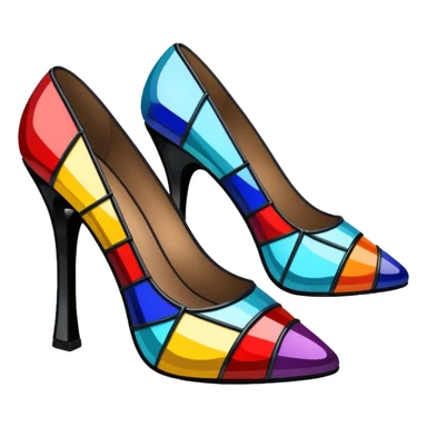 Stained glass heels sticker