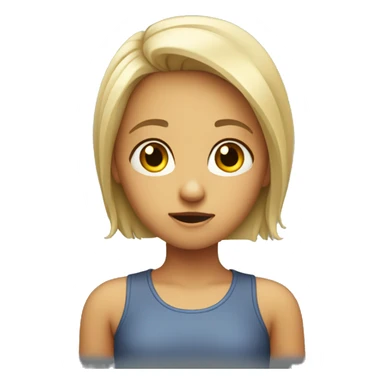 Girl standing awkward and staring at someone  sticker