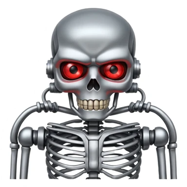 red eyed Terminator with metal skeleton sticker