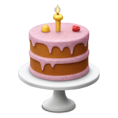 Realistic cake with glitter sticker