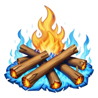 make me a campfire emoji but make the fire color blue sticker