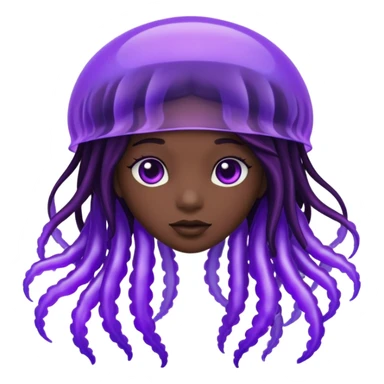  Black female purple Jellyfish character sticker