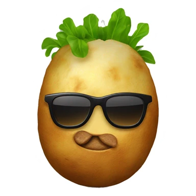 Baked potato with sunglasses sticker