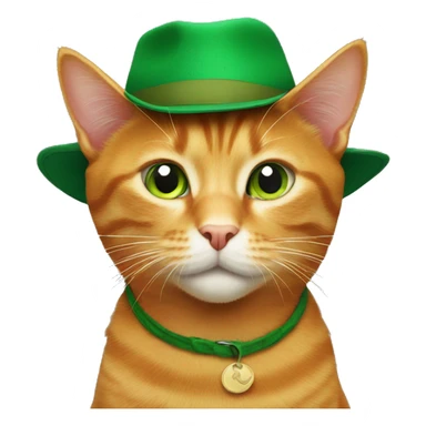 ginger cat in a green hat sticker