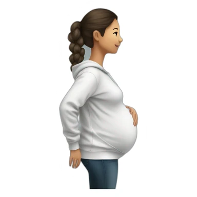 sweatshirt pregnant woman side view sticker