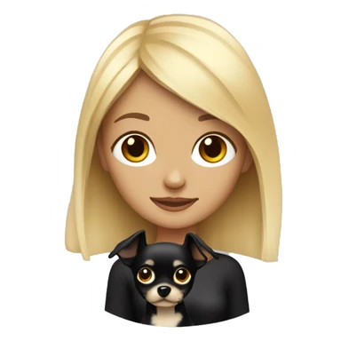 Blonde girl with black chihuahua sticker