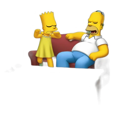 Homer Simpson slapping Bart Simpson sticker