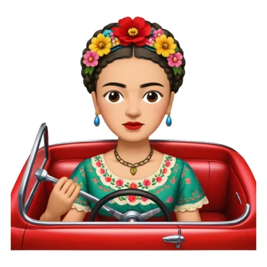 Frida Kahlo driving a car sticker