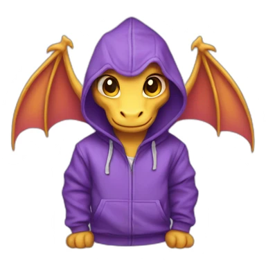 Young purple dragon wearing hoodie sticker