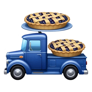 shiny crushed-dark-blue crystal body frozen blueberry pie 1912 antique long-wheelbase cab over durable trails low rider moving truck food truck  sticker