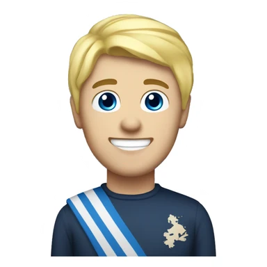 Male with blonde hair and blue eyes waving hand smiling with a Scotland flag 🏴󠁧󠁢󠁳󠁣󠁴󠁿  sticker