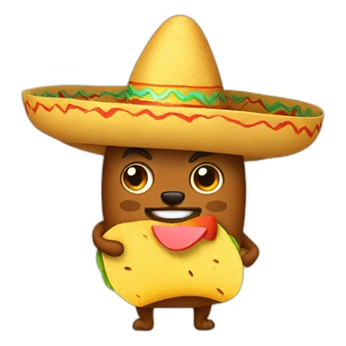 taco wearing sombrero sticker