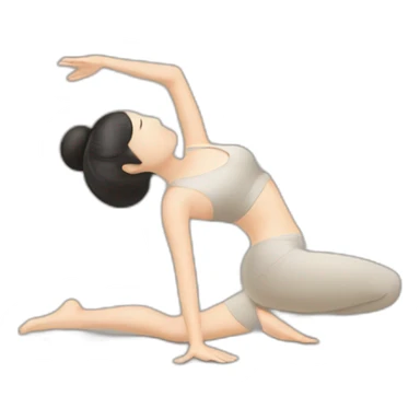 Chinese lady doing yuga body up side down sticker