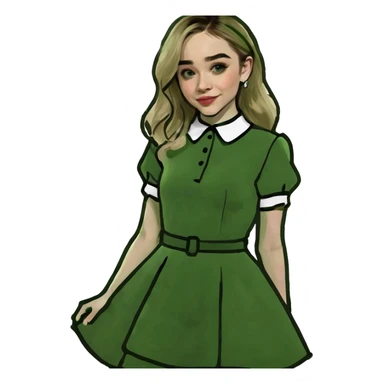 Sabrina Carpenter blonde singer in a glamorous Short n' Sweet style dress sticker