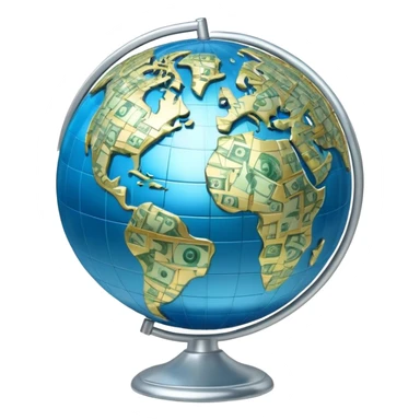 Globe with dollar signs, representing global finance and money world sticker