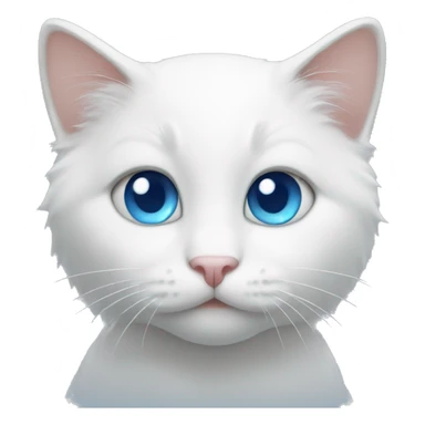 White kitty with blue eyes  sticker