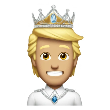 Donald Trump wearing a tiara sticker