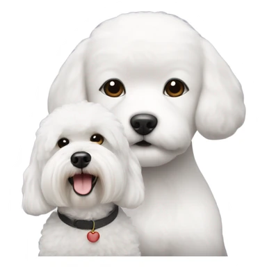 A cute bichon frise & an Asian woman  sticker