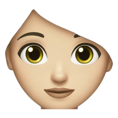 white girl short black hair green eyes sticker