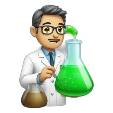 Scientist making an experiment sticker