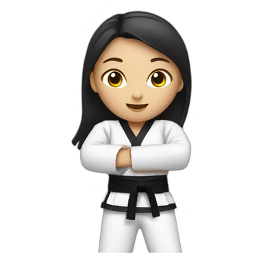 taekwondo girl with black belt  sticker