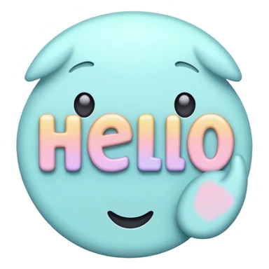 pastel sign say "hello" sticker