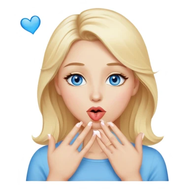 blonde woman with blue eyes and blonde hair blowing kisses sticker