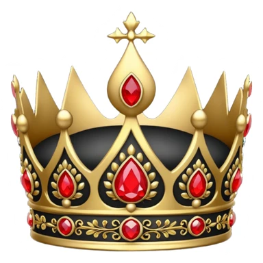 Black crown with red jewels sticker