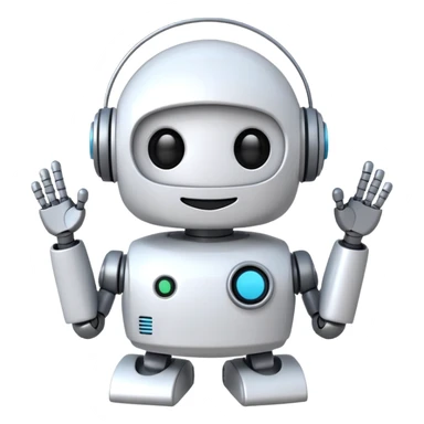 robot cartoon simple kid toy white innocent funny gudget friendly smiley round adorable musical sticker