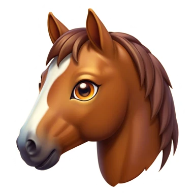 Cinematic Cute Bay Horse Portrait Emoji, Head tilted playfully and inquisitively, showcasing a glossy bay fur with a vibrant sheen and expressive amber eyes filled with curiosity, Simplified yet irresistibly adorable features, highly detailed, glowing with a warm, friendly glow, high shine, affectionate and spirited, stylized with a touch of whimsy, bright and endearing, soft glowing outline, capturing the essence of a mischievous yet loving horse, so playful it feels like it could prance out of the screen and into your arms! sticker