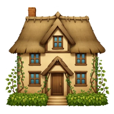 thatched house sticker