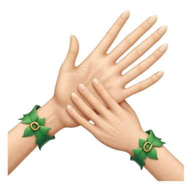 Make a elf-clasping handshake emoji in the style of the usual emoji of a handshake sticker