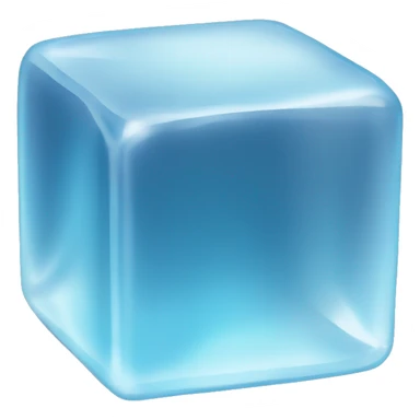 A small ice cube, crystal clear and shiny. sticker