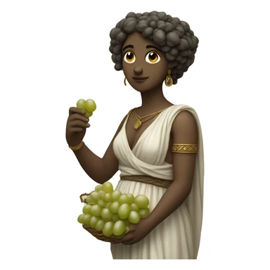 Greek Sappho holds a bunch of grapes in her hand sticker