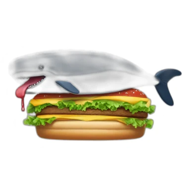 Baleine qui mange un burger sticker
