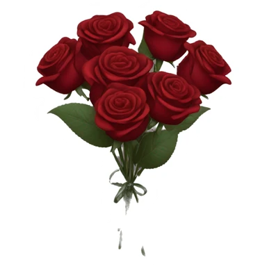 Bouquet of dark red roses sticker