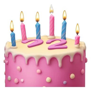 ‘22’ candle on a birthday cake sticker