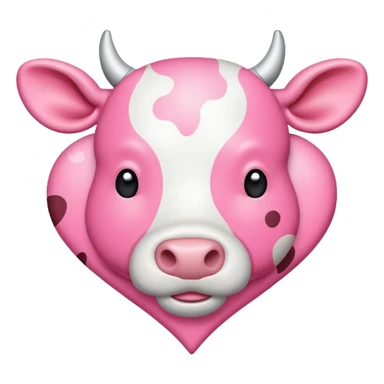 Pink cow spot print heart sticker