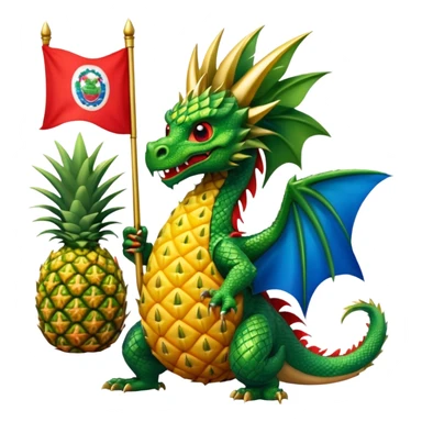 Dragon with the flag of costa rica and a pineapple sticker