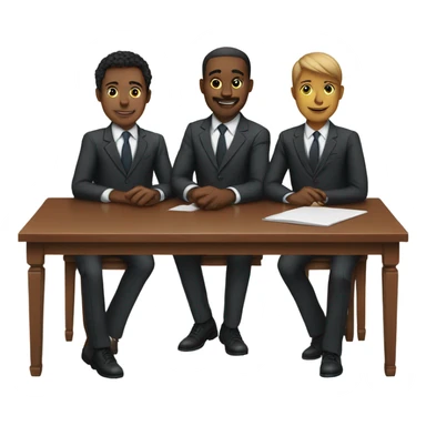 5 people in suits sitting at a table sticker
