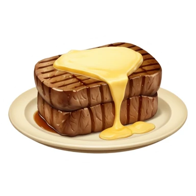 butter on steak with patato sticker