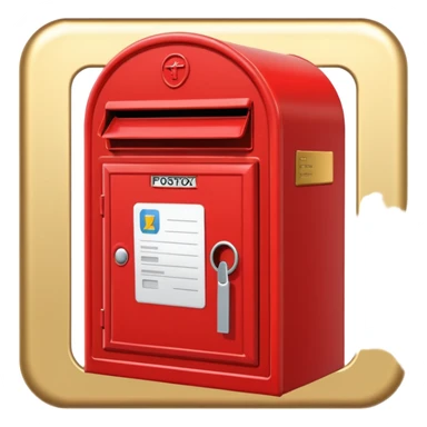 red postbox with a letter being inserted sticker