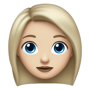 a white girl with shoulder length dark hair, blue eyes, small rosy lips sticker