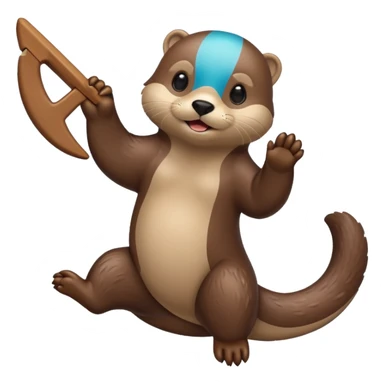 Cute otter throwing a boomerang sticker