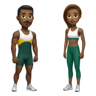 Athletics man and woman training sticker