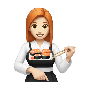 Ginger woman shushi sticker