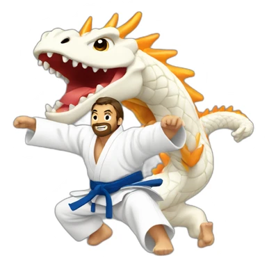 Judo on a dragon sticker
